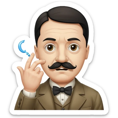 Adolf hitler with a Charlie Chaplin mustache throwing up CK sticker