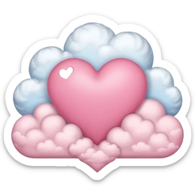 Corazón rosado con nubes  sticker