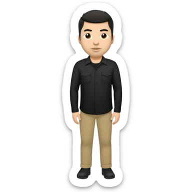 Chino Moreno long black shirt, khaki pants sticker