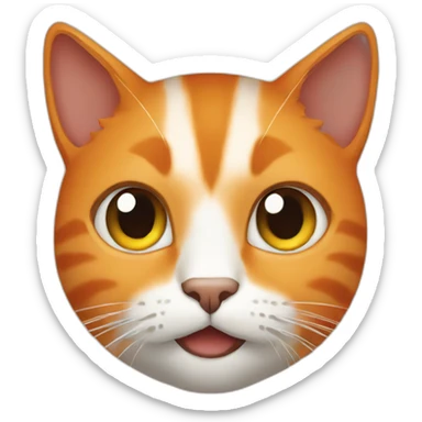 Cat orange logo sticker
