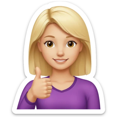 blond girl doing thumbs up sign sassy sticker