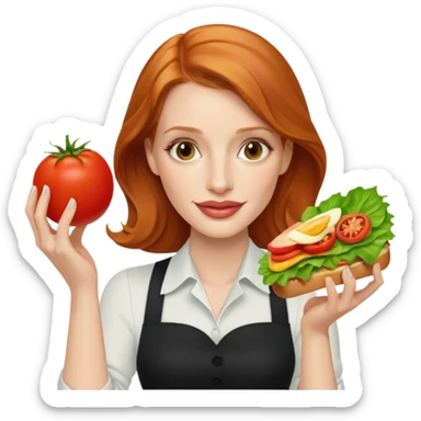 Jessica Chastain, making sandwich  sticker
