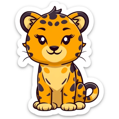 cute cheetah with big lashes sticker