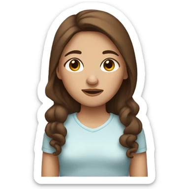 sleep girl with brown hair sticker