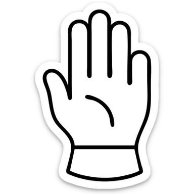 white glove, elegant and minimal sticker