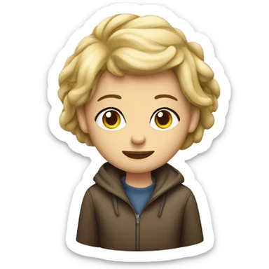 junge Frau umarmt jungen Mann von hinten. sticker