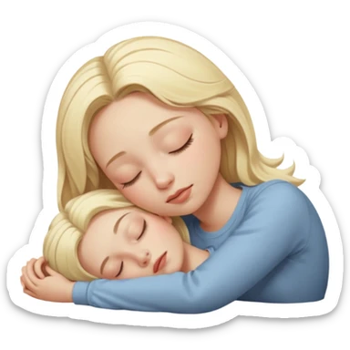 A blonde girl sleeping but make it look good sticker