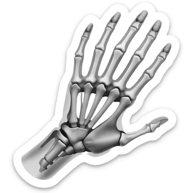 x-ray radiograph of a hand sticker