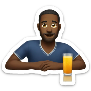 Men Drinks Juice in port  sticker