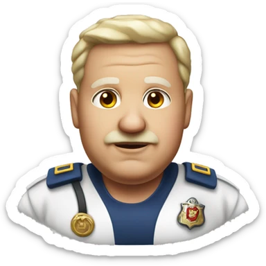 Old fat short white Roman  EMT  sticker