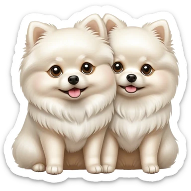 Two White pomeranian sticker