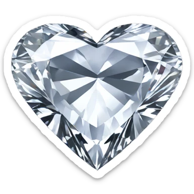 Heart shaped 56-carat silver diamond sticker