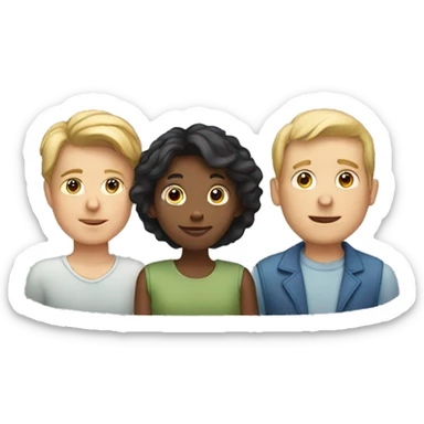 a white family with  a boy, a boy a woman and a man sticker