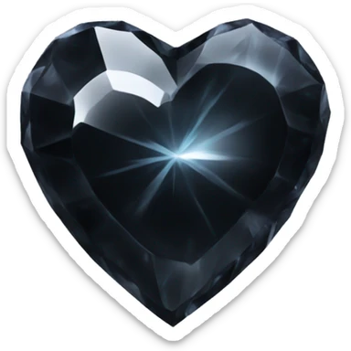 Black crystal heart sticker
