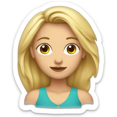 Mujer rubia melena corta sticker