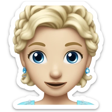 Blonde girl with blue eyes figure skating in dress sticker
