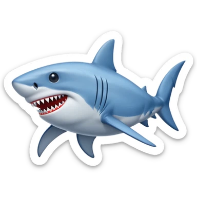 A shark with blue shoes sticker