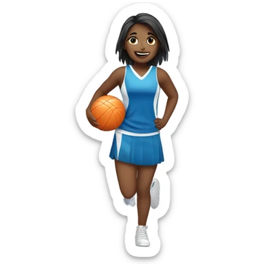 Girl playing netball sticker