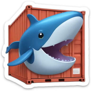 docker whale container sticker