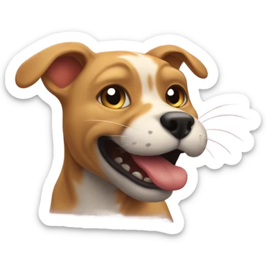 Cat smacking dog sticker