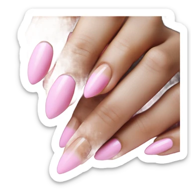 Almond shaped manicure with pink French tips sticker