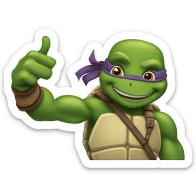 ninja turtle thumbs up. just the hand sticker