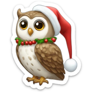 owl baby christmas snow sticker