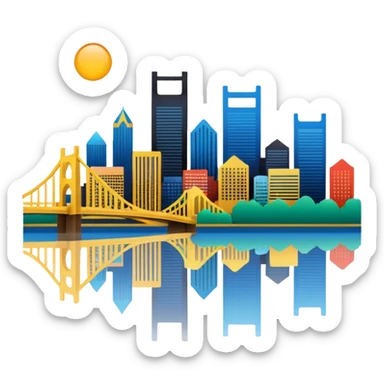 emoji of the Pittsburgh skyline sticker