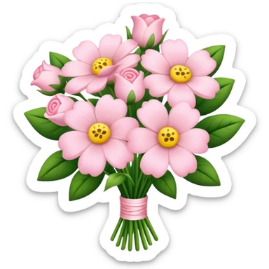 pale pink flower bouquet  sticker