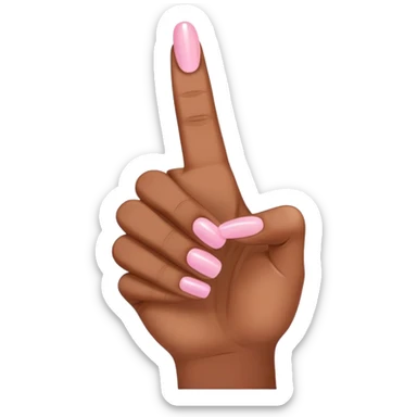 Medium brown skin hand thumbs up with light pink painted fingernail polish  sticker