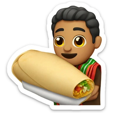 Mexican guy with a big burrito sticker