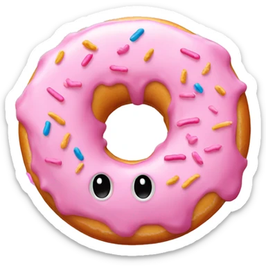 Pink frosted donut sticker