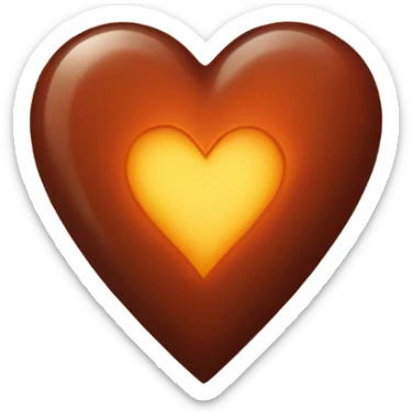 Shiny Burnt sienna heart sticker