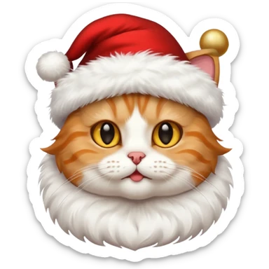 Un gato con gorro navideño sticker