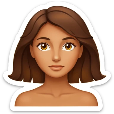 Tan brunette womans face superimposed on an image of the sun sticker