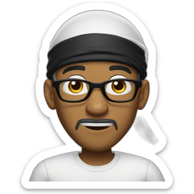 Will smith with black durag and white glasses shocked sticker