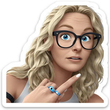 blonde girl with blue eyes sticker