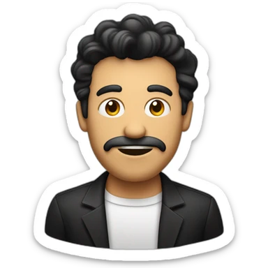 hombre blanco con pelo negro, fumando con cerveza sticker