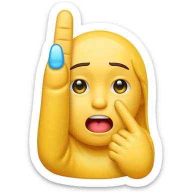 Crying emoji sticking up the middle finger sticker