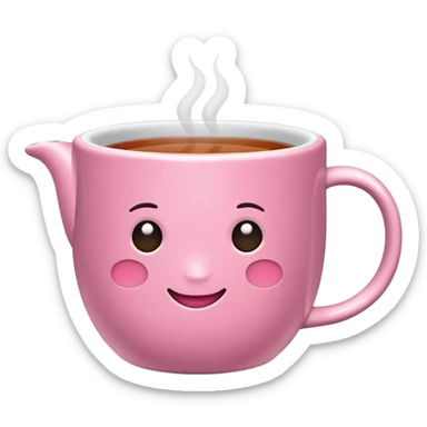 pink cup of tea  sticker