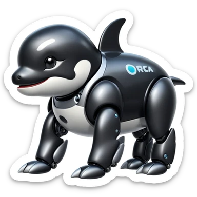 black tubby orca robodog sticker