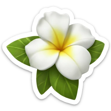 yellow white hawaiian flower sticker
