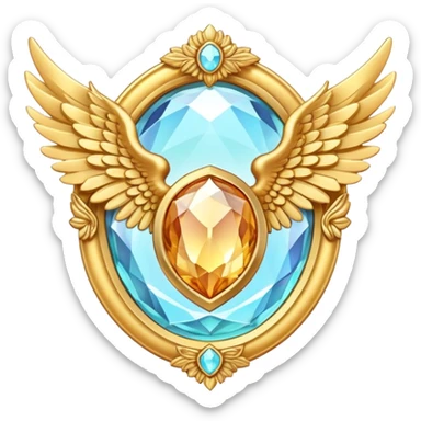 Topaz stone award-in-frame-decorated-with-golden-angel--wings sticker