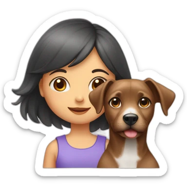 Petite fille sur chien sticker