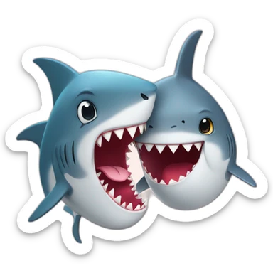 Lotter and a shark in love sticker