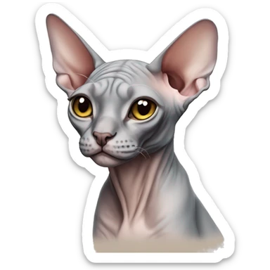 no color sphynx cat sticker
