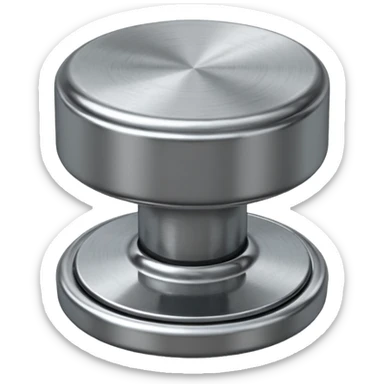 volume knob, straight on view sticker