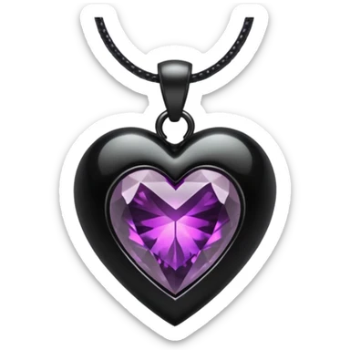 goth heart with a dark crystal pendant sticker