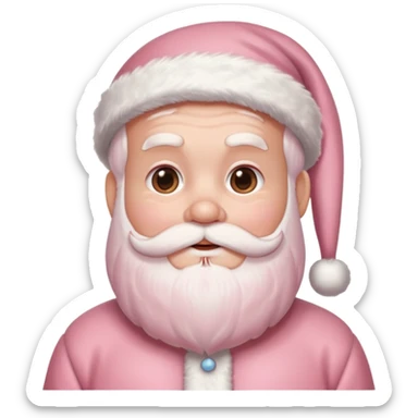 Light pink and white santa claus sticker
