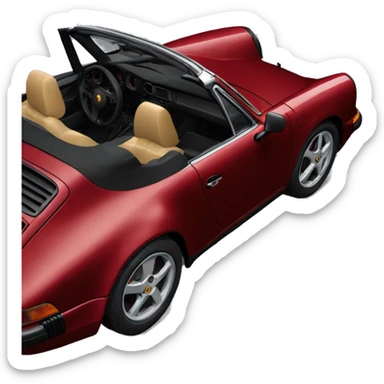 Dark red Porsche cabriolet  sticker